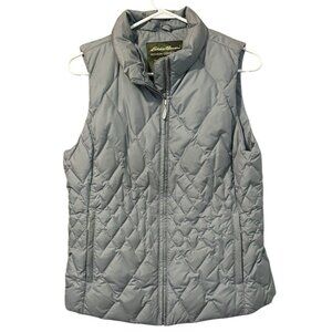 Eddie Bauer Size Medium Premium Goose Down Quilted Puffer‎ Vest Preppy Womens